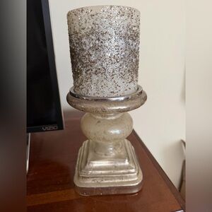 Pottery Barn Mercury Candle Holder with candle